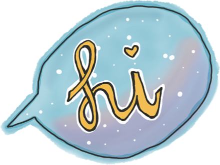 speech balloon saying hi